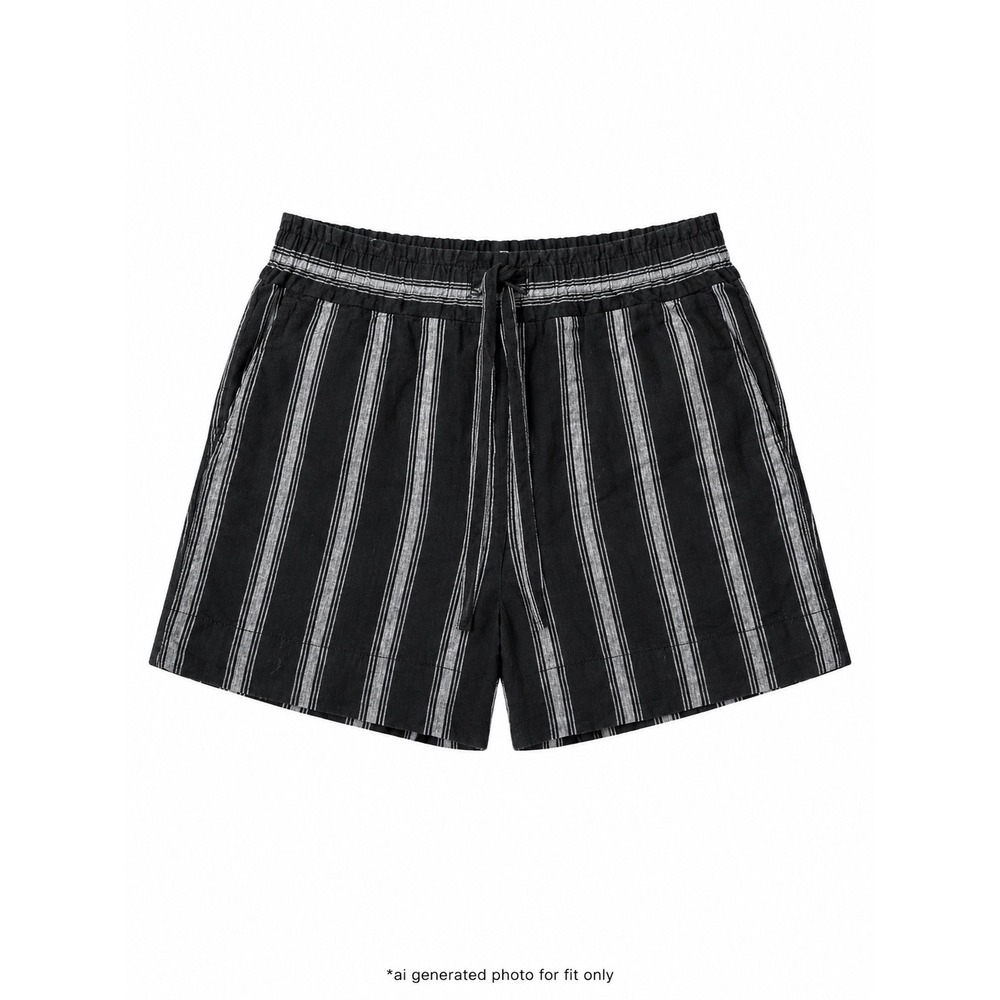 Joe Fresh Striped Paperbag Waist Casual Shorts Women Size S Black White NWT